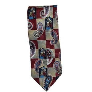 Disney Mickey Unlimited Mickey, Daffy and Goofy Paisley Checkerboard Tie